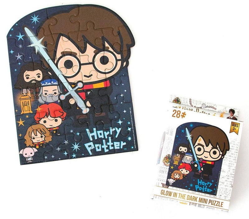 Playhouse Glow in The Dark Harry Potter Chibi 28-Piece Die-Cut Shaped Mini Puzzle for Kids - Image 3